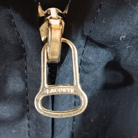 Lacoste Mens 56/6 L/XL Jacket Navy Blue Nylon Zippered - Picture 10 of 14